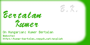 bertalan kumer business card